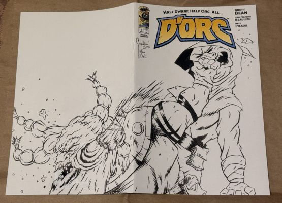Chris Stapleton | Here’s a d’orc 1 blank with a sketch by artist Chris Stapleton. It’s an amazing front and back drawing of a dwj homage. Is eligible for cgc grading. Here’s your chance to be a d’orc and own something special! | Raremarq (Buy It Now)