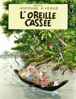 Dany - Dessin original Ã  l’encre de chine et Ã  l’aquarelle - Hommage Ã  Hergé - L’Oreille Cassée - (2018) | Catawiki
