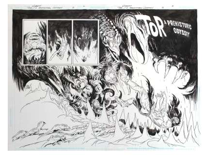 Joe Kubert Tor Prehistoric Odyssey #3 Splash Page | Weiss Auctions