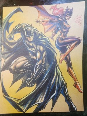 Batman & Batgirl Original Comic Fine Art Signed 8.5x11 COA Incl | eBay US (Buy It Now)