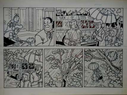 Suske en Wiske - Originele halve pagina (stroken 23 t/m 24) - Verraad op de Veluwe - Page volante - (2004) | Catawiki