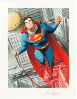 SUPERMAN COLOR COMMISSION PAINTING TRIO. | Hake’s