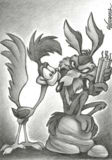 Wile E. Coyote and the Road Runner - Looney Tunes - Original Drawing - Joan Vizcarra - Page volante - EO | Catawiki
