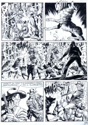 Raul Cestaro | Original page for Tex n. 582. Cm. 24x33. Ink. Mint. Code 2195. | Segni e Disegni