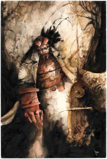 HELLBOY PAINTING ORIGINAL ART BY DANIELE SERRA. | Hake’s