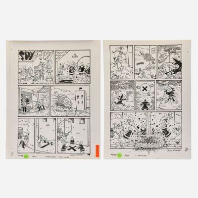 Dave Manak, Mad Magazine #353 ’Spy vs. Spy’ Pages 1 and 2 Original Art (EC, 1995) | Landry Pop Auctions