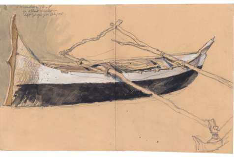 Yvon Le Corre | MADAGASCAR Pirogue à Morondava, 39x25,5 cm | A la marge