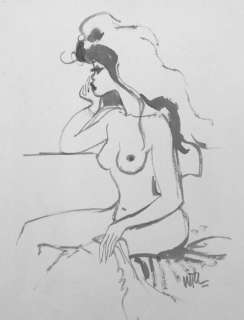 Le Jardin des Désirs - Dessin original au lavis - Nu Artistique - Éditions diverses - (1988) | Catawiki