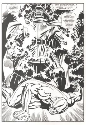 Jack Kirby, Gary Martin | Jack Kirby Dr. Doom/Silver Surfer Splash Recreation | ComicArtFans Classifieds