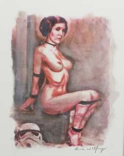 Wildfang, Emma - Original drawing - Princess Leia in bondage - Oil pastels on an artist cardboard | Catawiki