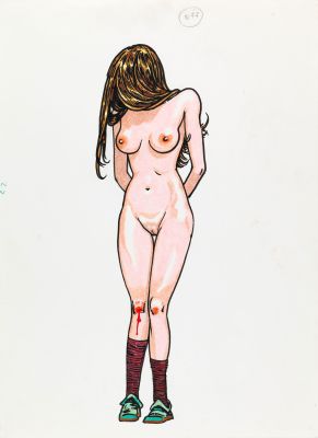 Lot 80 - Pazienza Andrea - "Ragazza pudica", 1986 | Urania Casa d’Aste