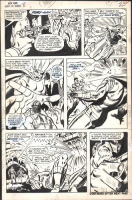 1969 NICK FURY AGENT OF SHIELD #8 PG 18 COMIC ORIGINAL ART FRANK SPRINGER