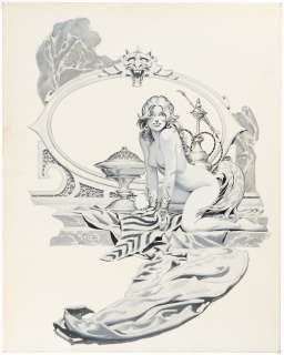 NUDE WOMAN FANTASY PAINTING ORIGINAL ART BY STEPHEN HICKMAN.