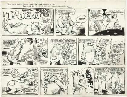 201: Walt Kelly Pogo Sunday 9/26/54 original comic art | Russ Cochran