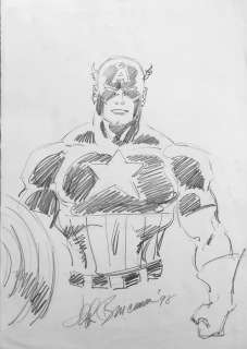 John Buscema - Studio originale a matita per Capitan America - crayon | Catawiki