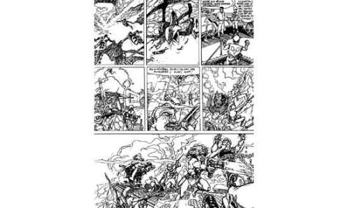 VATINE. Olivier. " Aquablue ". Encre de Chine noire pour la planche 38