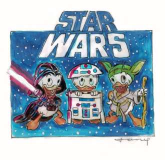 Donald’s Nephews inspired by Star Wars - Original Drawing - Tony Fernandez - Art original | Catawiki