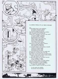 Rabier. Benjamin | Â«La jeune poule et le vieux RenardÂ». Encre de Chine sur | Tessier Sarrou