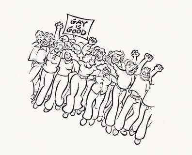 HOWARD CRUSE (1944-2019) "Gay is Good" * We’re Here, We’re Queer, Get Used to it!" | Swann Galleries