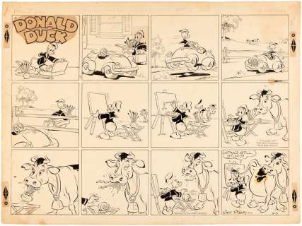 DONALD DUCK 1955 SUNDAY PAGE ORIGINAL ART BY AL TALIAFERRO. | Hake’s