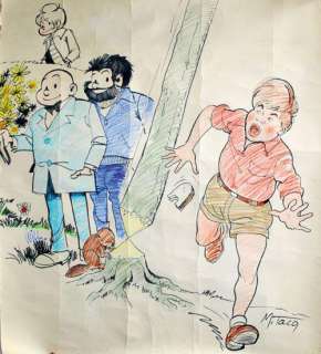 Will Et Mitacq | TIF ET TONDU & LA PATROUILLES DES CASTORS Fresque originale | Cornette de St Cyr