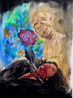 Suspiria Vilchez | Red Ribbons on the House of Stained Glass | More Great Art