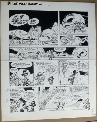 Pierre Seron | Le trou blanc, planche 34 encre de Chine, pinceau | 2DGalleries