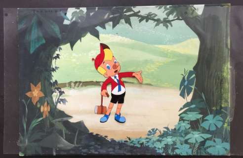 Belvision - Celluloïde + décors - Pinocchio dans l’espace - EO - (1964) | Catawiki