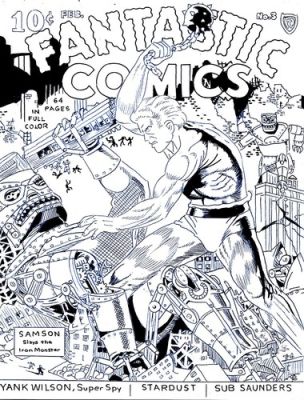 FANTASTIC COMICS # 3 1940 COVER RECREATION GIANT ROBOT ORIGINAL COMIC ART | eBay US (Buy It Now)
