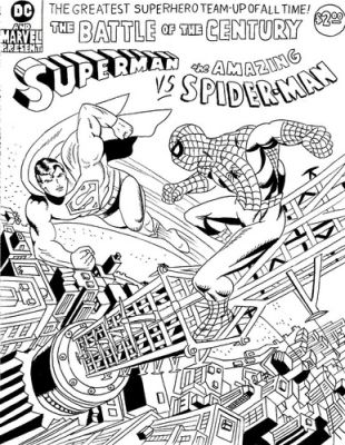 SUPERMAN VS SPIDER-MAN COVER RECREATION ORIGINAL COMIC ART SKETCH ON CARD STOCK | eBay US (Buy It Now)
