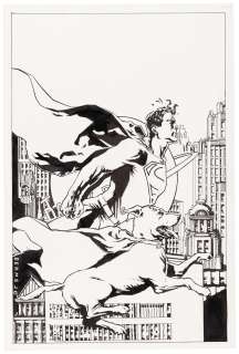 SUPERMAN: THE MAN OF STEEL #112 COMIC BOOK COVER ORIGINAL ART BY LEE BERMEJO.