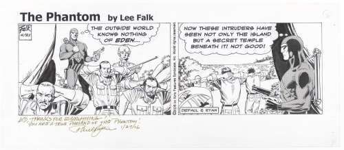 THE PHANTOM DAILY STRIP APRIL 21, 2005 ORIGINAL ART BY PAUL RYAN. | Hake’s