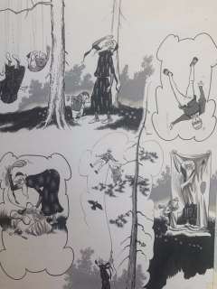 Robin - - Original drawing  (monochrome watercolour) - Fairy Tales - Wizard - Page volante | Catawiki