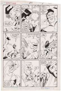 JUSTICE LEAGUE #4 COMIC BOOK PAGE ORIGINAL ART BY KEVIN MAGUIRE. | Hake’s