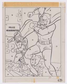 WHITMAN (1966) BATMAN COLOR & PAINT BY NUMBER ORIGINAL ART GROUP OF 20 VARIOUS PAGES. | Hake’s