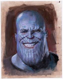 THANOS ORIGINAL ART PAINTING BY JOE RUBINSTEIN. | Hake’s