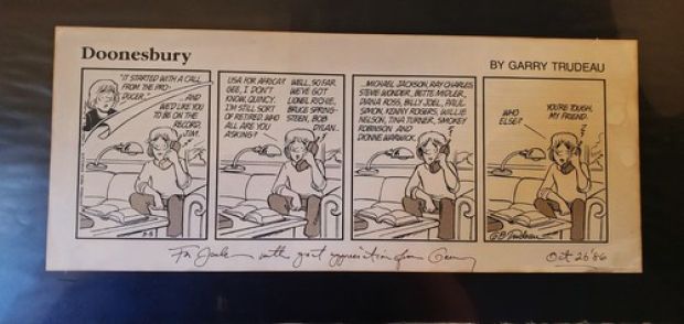 DOONSEBURY SIGNED CARTOON PANEL one of a kind | eBay US (Buy It Now)
