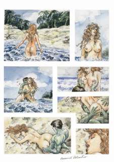 Delvecchio - tavola originale "Donna sull’isola" - Page volante | Catawiki