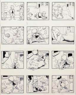 Rabier Benjamin | Encre de chine pour une planche gag Â«Le vieux dictonÂ» paru | Coutau Bégarie