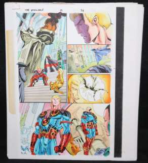 Joe Bennett, John Kalisz, Scott Hanna - New Eternals: Apocalypse Now #1 P.36 Color Guide Art - Ikaris, Thena, And Sersi - 2000