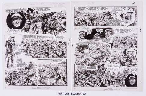 Charleys War: 3 original consecutive artworks (1980) by Joe Colquhoun… | Comic Book Auctions ltd