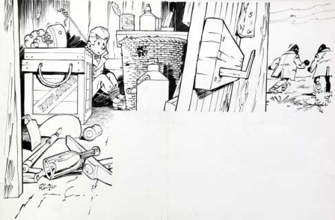 Tillieux | Gil Jourdan, illustration Ã  l’encre de Chine réa… | Banque Dessinée