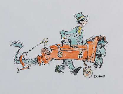 Dr. Seuss painting of a Man and his Pet. | Profiles in History