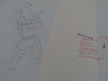 Tintin - 2x Croquis préparatoire pour film dÂ´animation -Tintin- On a Marché sur la lune  - (1960) | Catawiki