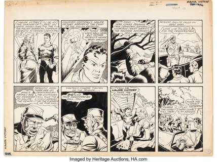 Chesler Artist - Major Victory Story Page 2 Original Art (Chesler, c. 1940). This WWII superhero story was - | Heritage