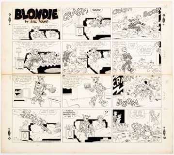 Jim Raymond (As Chic Young) | Blondie Sunday Comic Strip Original Art dated 3-9-52 (King Features Syndicate, 1952).... | Heritage