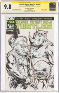 Unidentified artist - superhero sketches - Steve Kurth Teenage Mutant Ninja Turtles #50 Cover Sketch Original Art Hero Initiative Sketch Edition - Signature ...