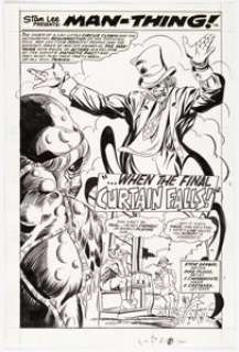Rogers, Marshall | Marshall Rogers (attributed) and Mike Esposito Planet of the Apes #94 Man-Thing Splash Page 1 Original Art (Marvel... | Heritage