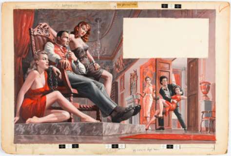 Pollen, Samson | Samson Pollen Men Magazine September-1959 Double Page Painting Original Art (Magazine Management, 1959).... | Heritage