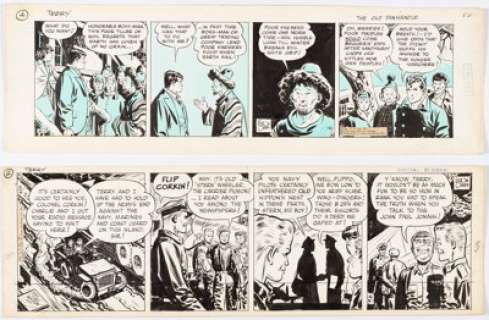 Caniff, Milton | Milton Caniff Terry and the Pirates Daily Comic Strip Original Art Group of 2 (Chicago Tribune, 1937-1945). ... (Total: 2 Original Art) | Heritage